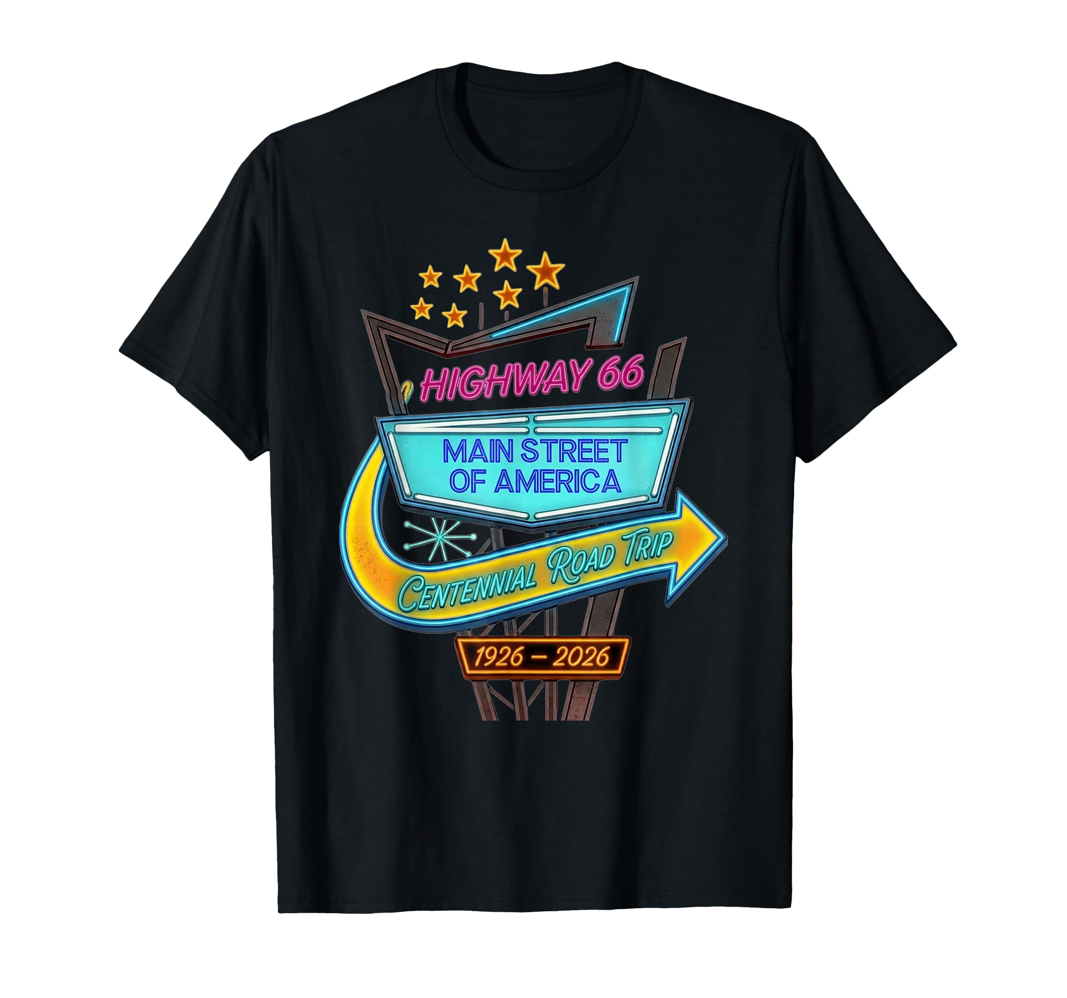 Highway 66 Centennial Road Trip Main T-Shirt - Unique Graphic for Adults - T-Shirt, Sweatshirt, Hoodie