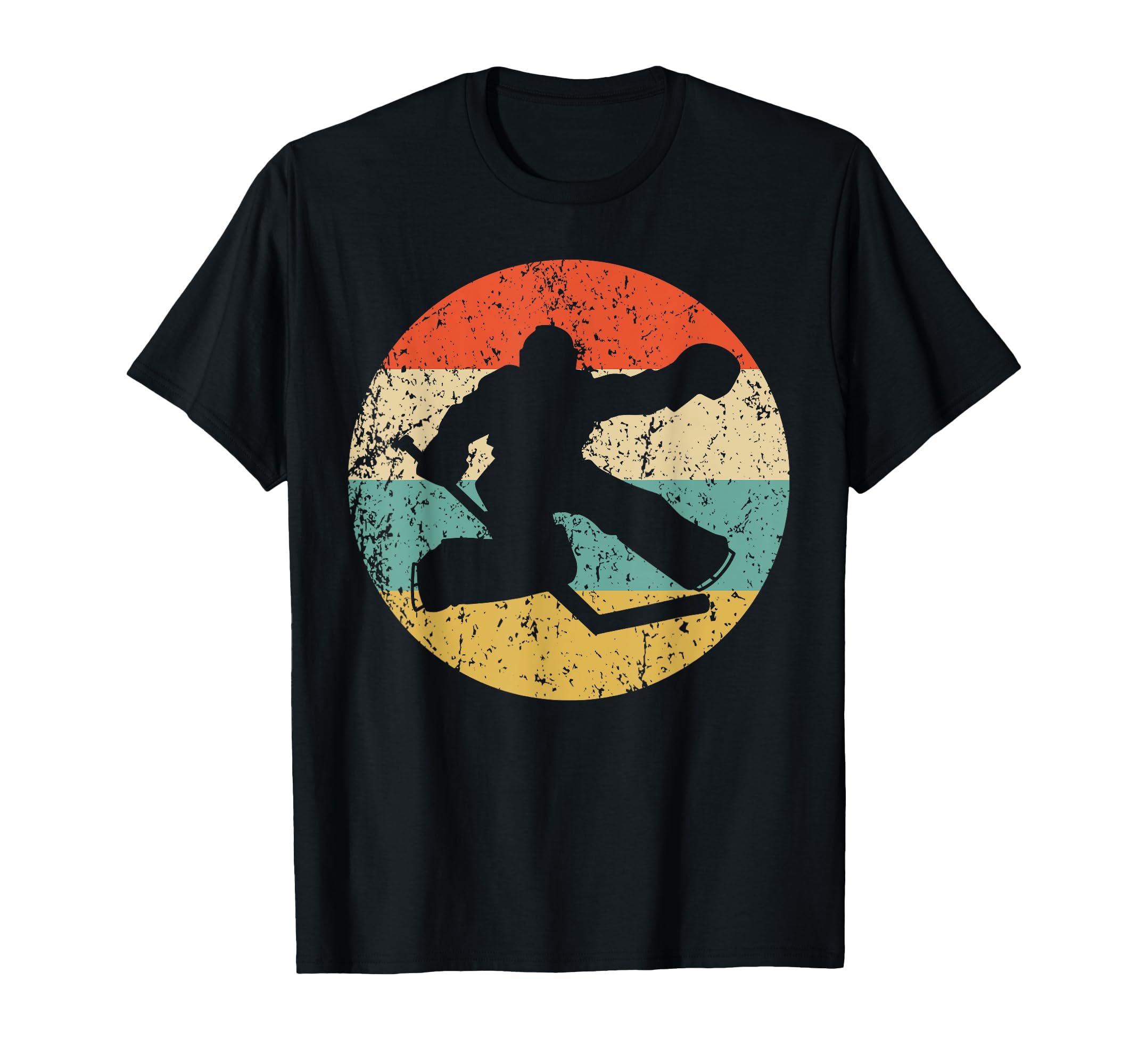 Hockey Player Goalie Silhouette Sports T-Shirt - Minimalist Print Men Women - T-Shirt, Sweatshirt, Hoodie
