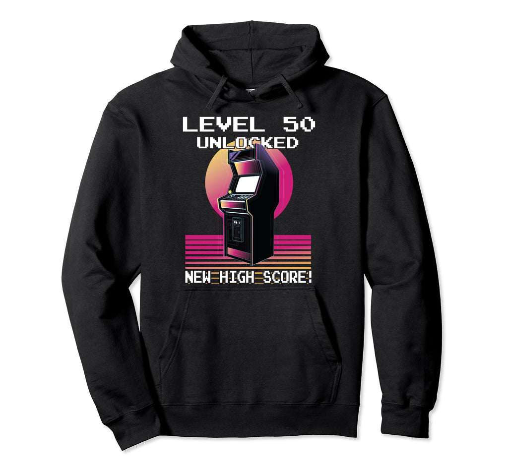 Level 50 Unlocked Gamer 50Th Birthday Hoodie - Trendy Graphic Men Women - T-Shirt, Sweatshirt, Hoodie