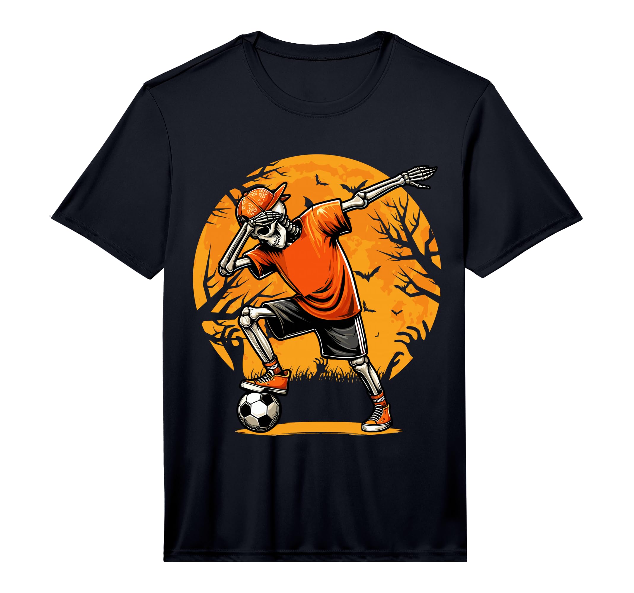 Dabbing Soccer Skeleton Funny Football T-Shirt - Unique Graphic Unisex - T-Shirt, Sweatshirt, Hoodie