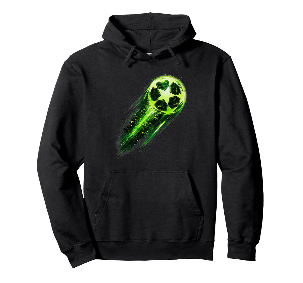 Dynamic Soccer Ball Green Meteor Energy Hoodie - Streetwear Style Unisex - T-Shirt, Sweatshirt, Hoodie