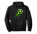 Dynamic Soccer Ball Green Meteor Energy Hoodie - Streetwear Style Unisex - T-Shirt, Sweatshirt, Hoodie