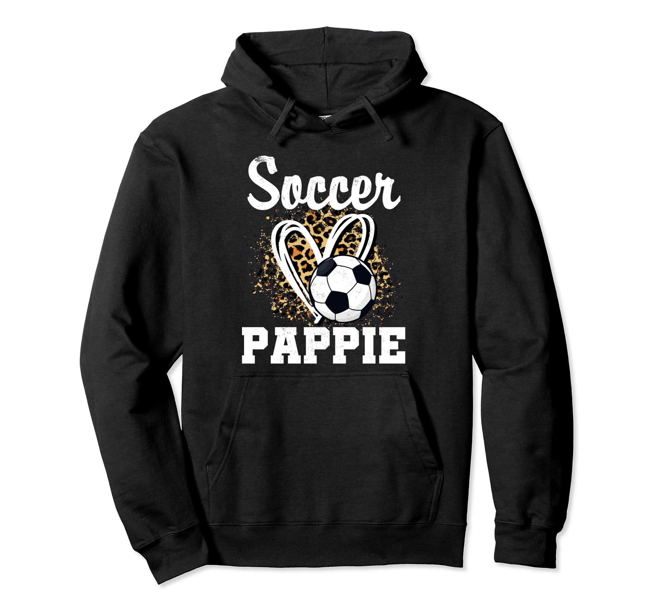 Soccer Pappie Leopard Heart Hoodie - Fun Novelty Design for Adults - T-Shirt, Sweatshirt, Hoodie