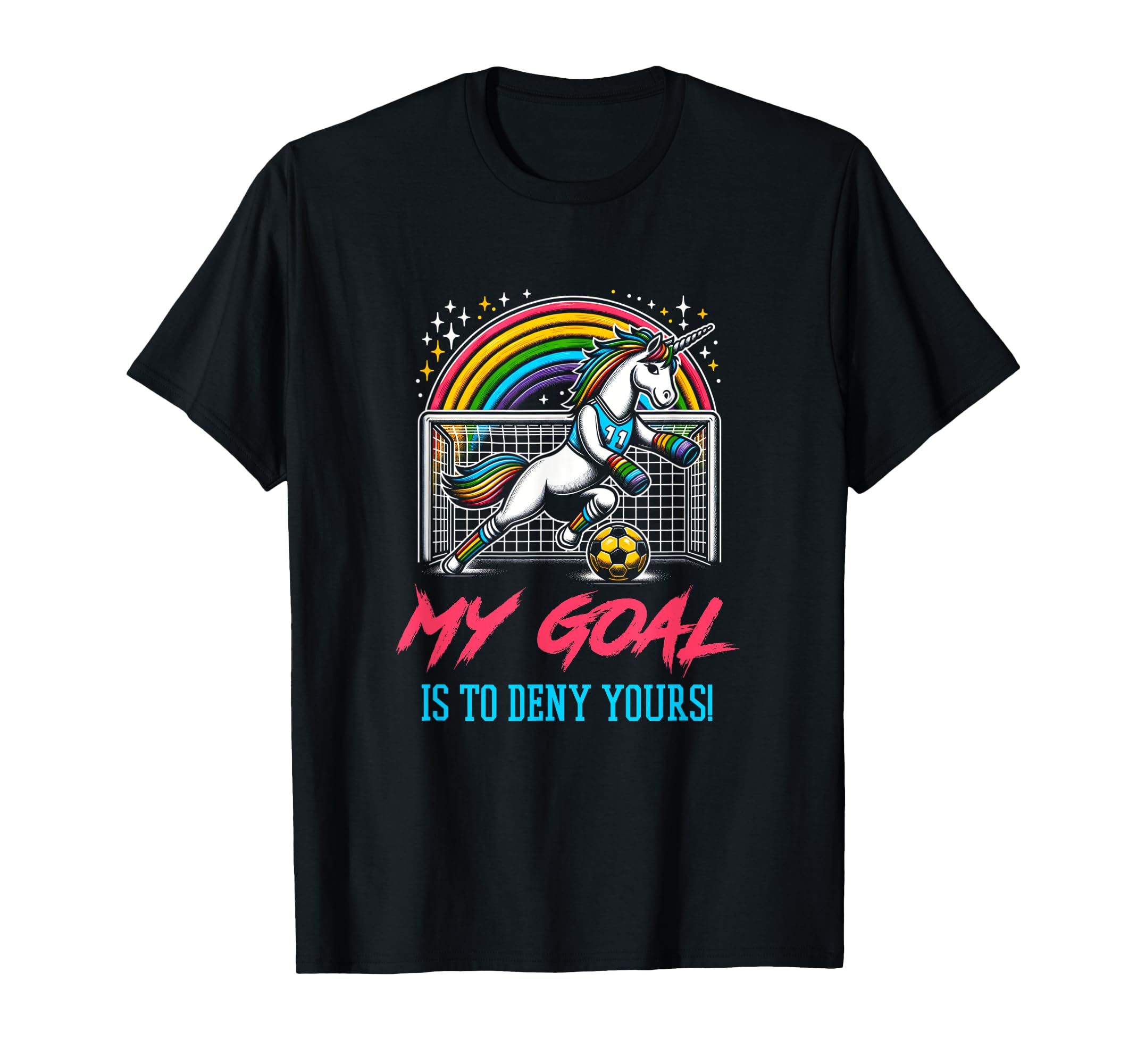 Soccer Goalie Keeper Unicorn T-Shirt - Minimalist Print Men Women - T-Shirt, Sweatshirt, Hoodie