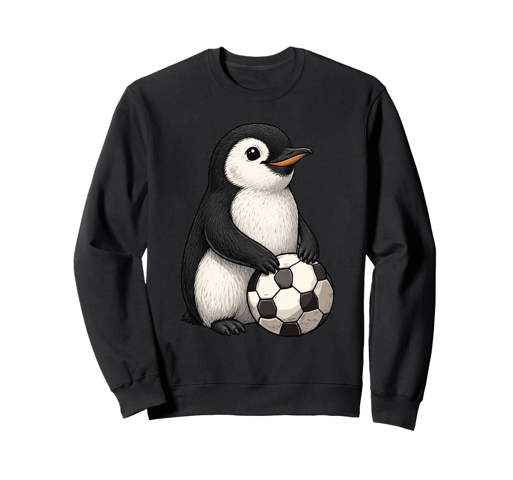 Funny Penguin Soccer Ball Sweatshirt - Minimalist Print Men Women - T-Shirt, Sweatshirt, Hoodie