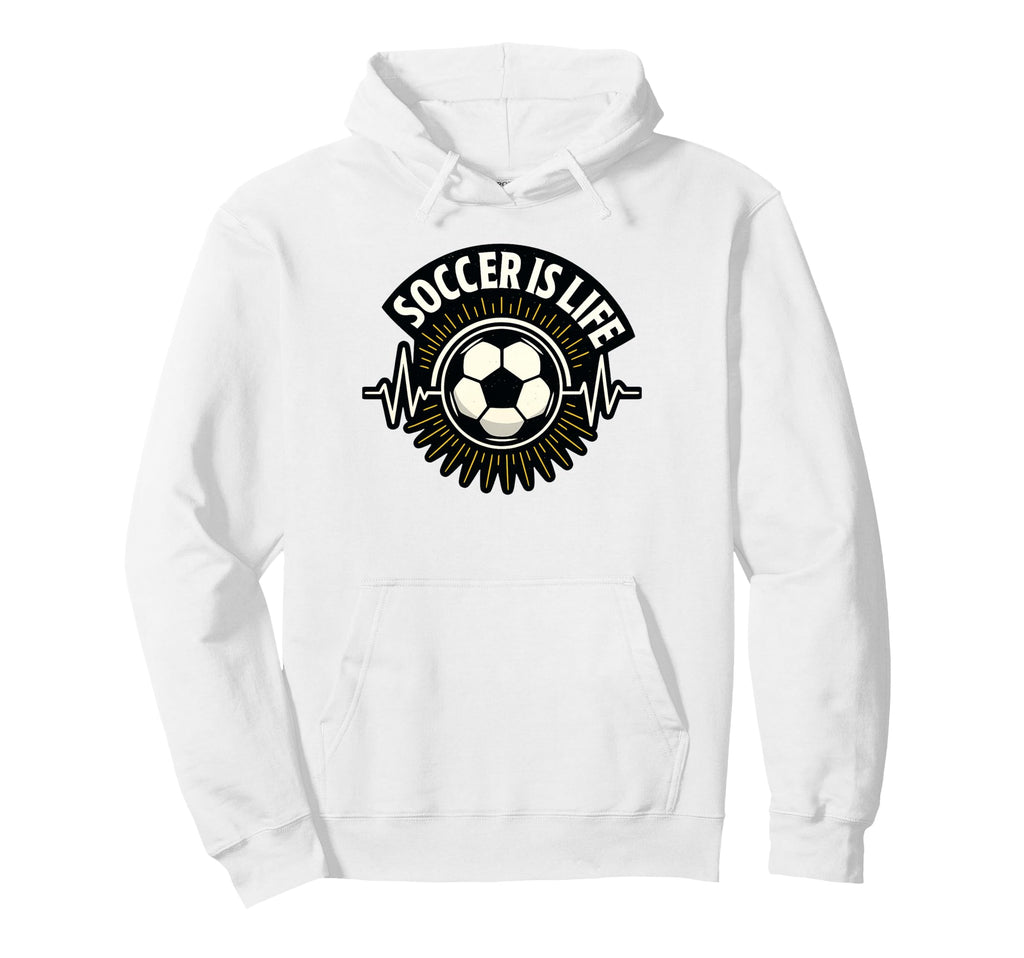 Soccer Is Life Pulse Sports Art Hoodie - Trendy Graphic for Adults - T-Shirt, Sweatshirt, Hoodie