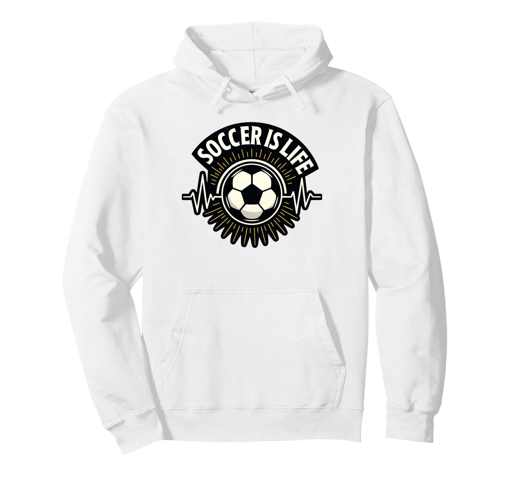 Soccer Is Life Pulse Sports Art Hoodie - Trendy Graphic for Adults - T-Shirt, Sweatshirt, Hoodie