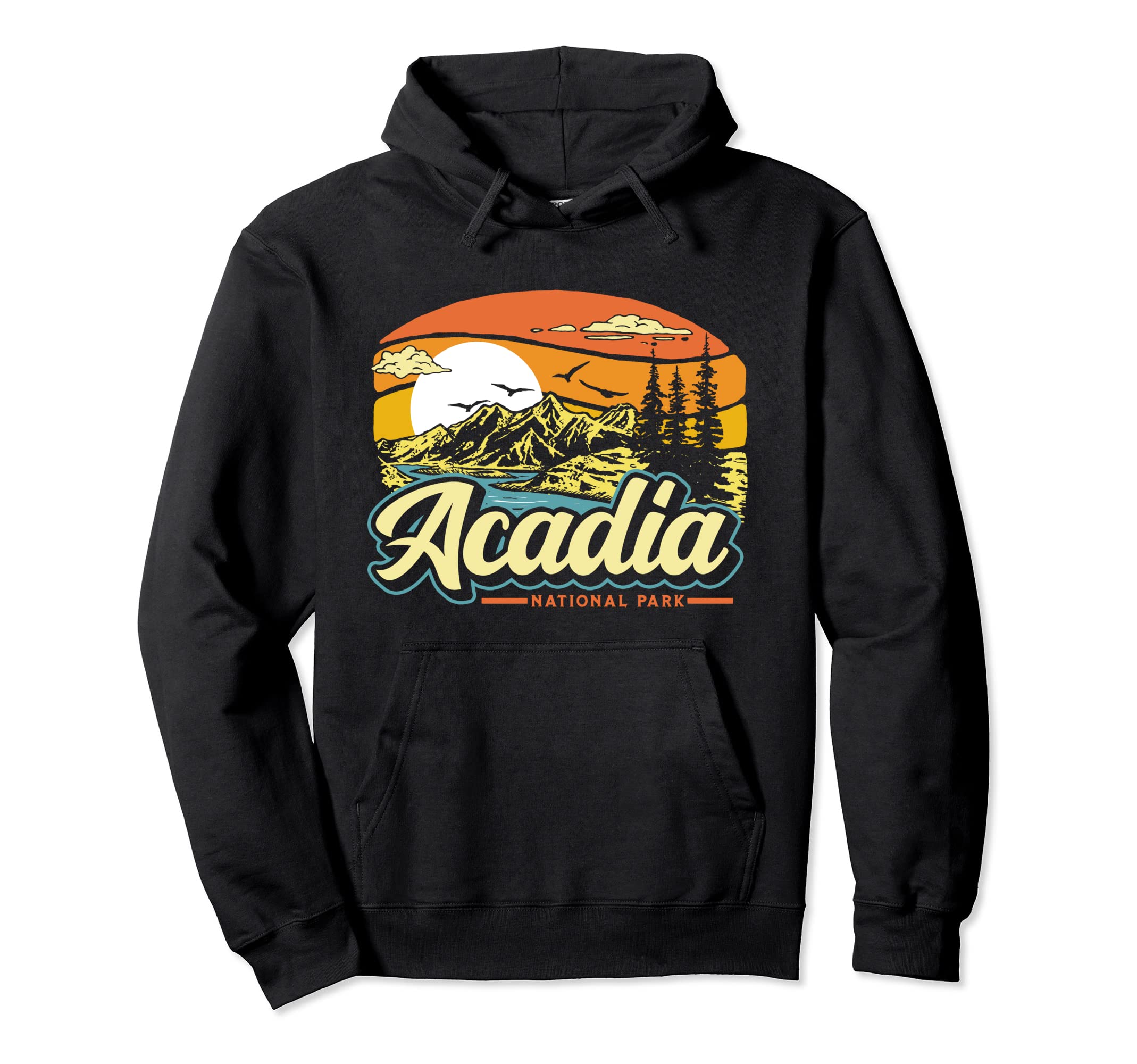 Acadia National Park 80S Mountains Sky Hoodie - Graphic Print Men Women - T-Shirt, Sweatshirt, Hoodie
