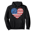 Usa Heart Supporter Flag Soccer Hoodie - Aesthetic Graphic Men Women - T-Shirt, Sweatshirt, Hoodie