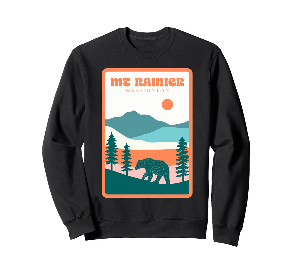 Mount Rainier National Park Mountain Sweatshirt - Minimalist Print Unisex - T-Shirt, Sweatshirt, Hoodie