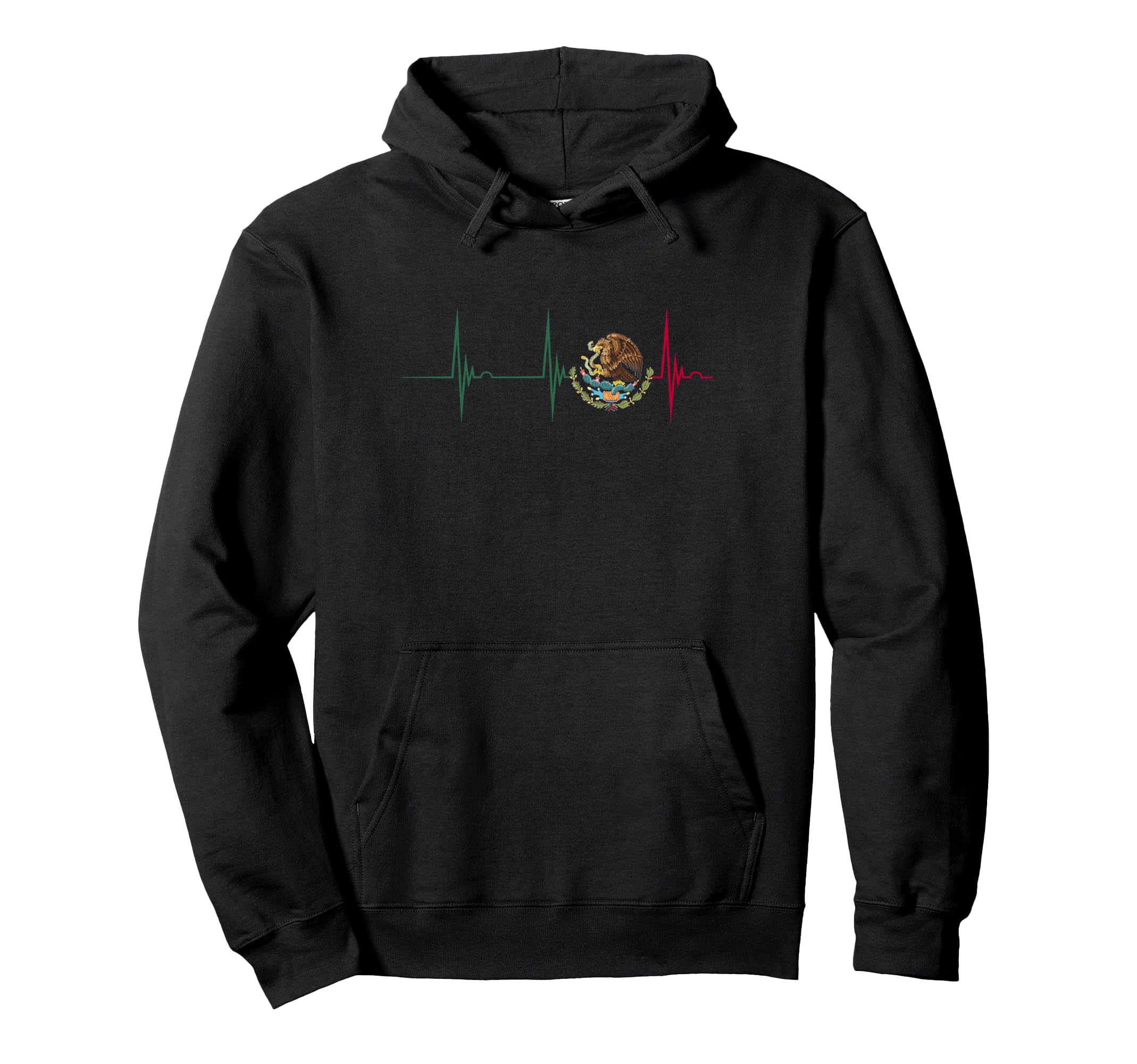 Mexico Heartbeat Ekg Pulse Mexican Pride Hoodie - Trendy Graphic Men Women - T-Shirt, Sweatshirt, Hoodie