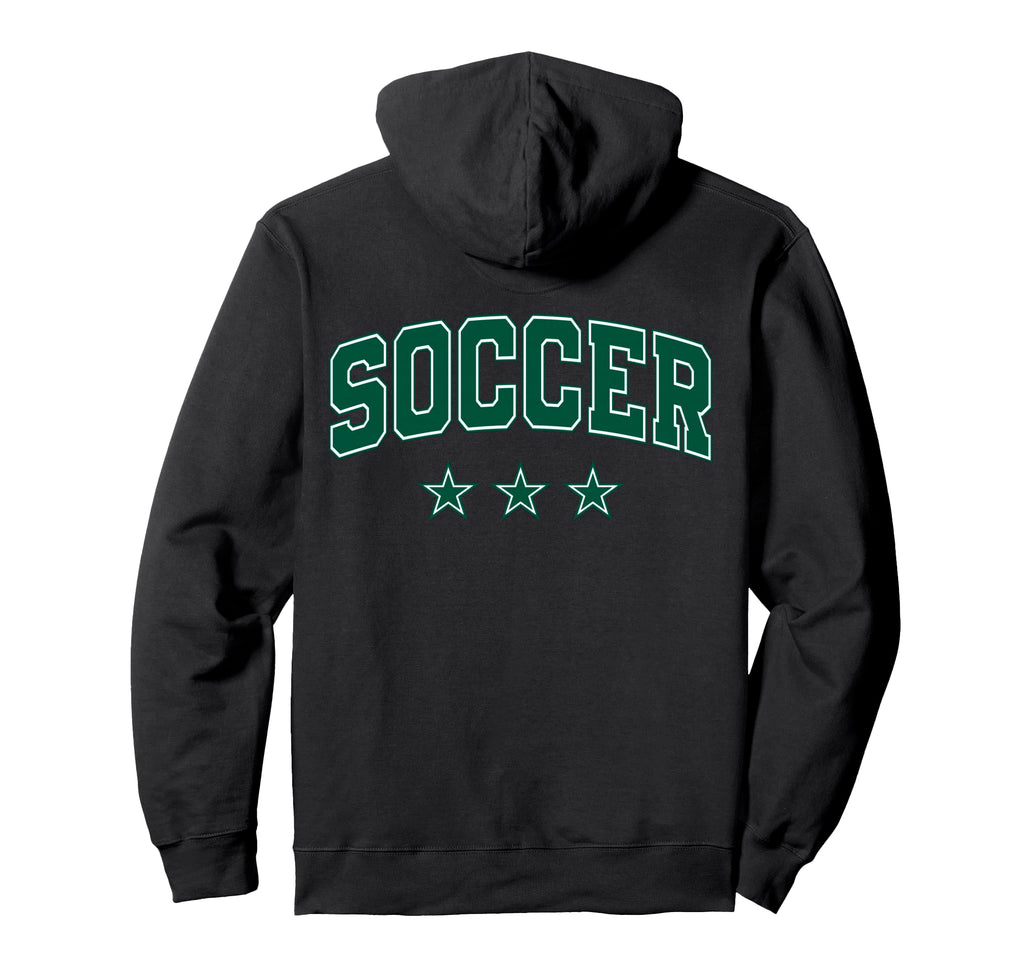 Soccer All Green Stars Text Hoodie - Streetwear Style Unisex - T-Shirt, Sweatshirt, Hoodie