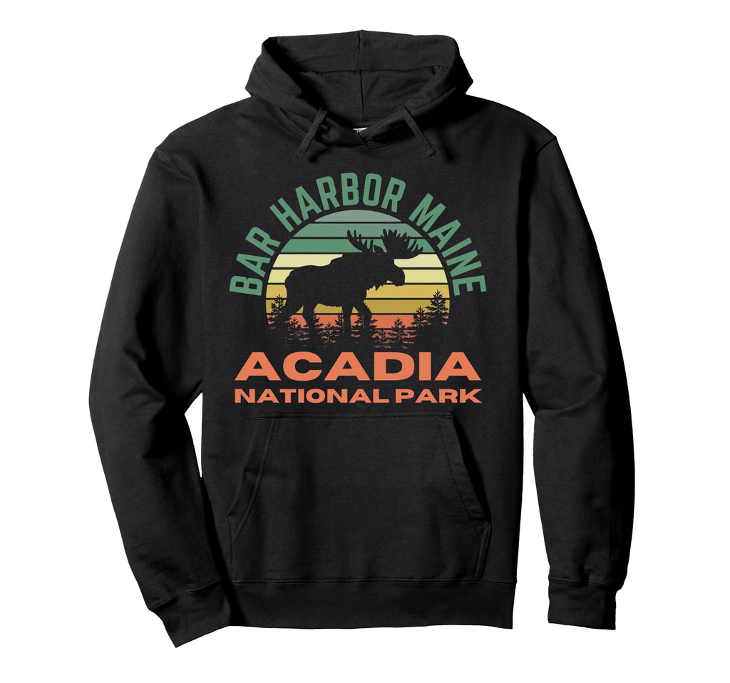 Bar Harbor Maine Acadia National Park Moose Hoodie - Unique Graphic Unisex - T-Shirt, Sweatshirt, Hoodie