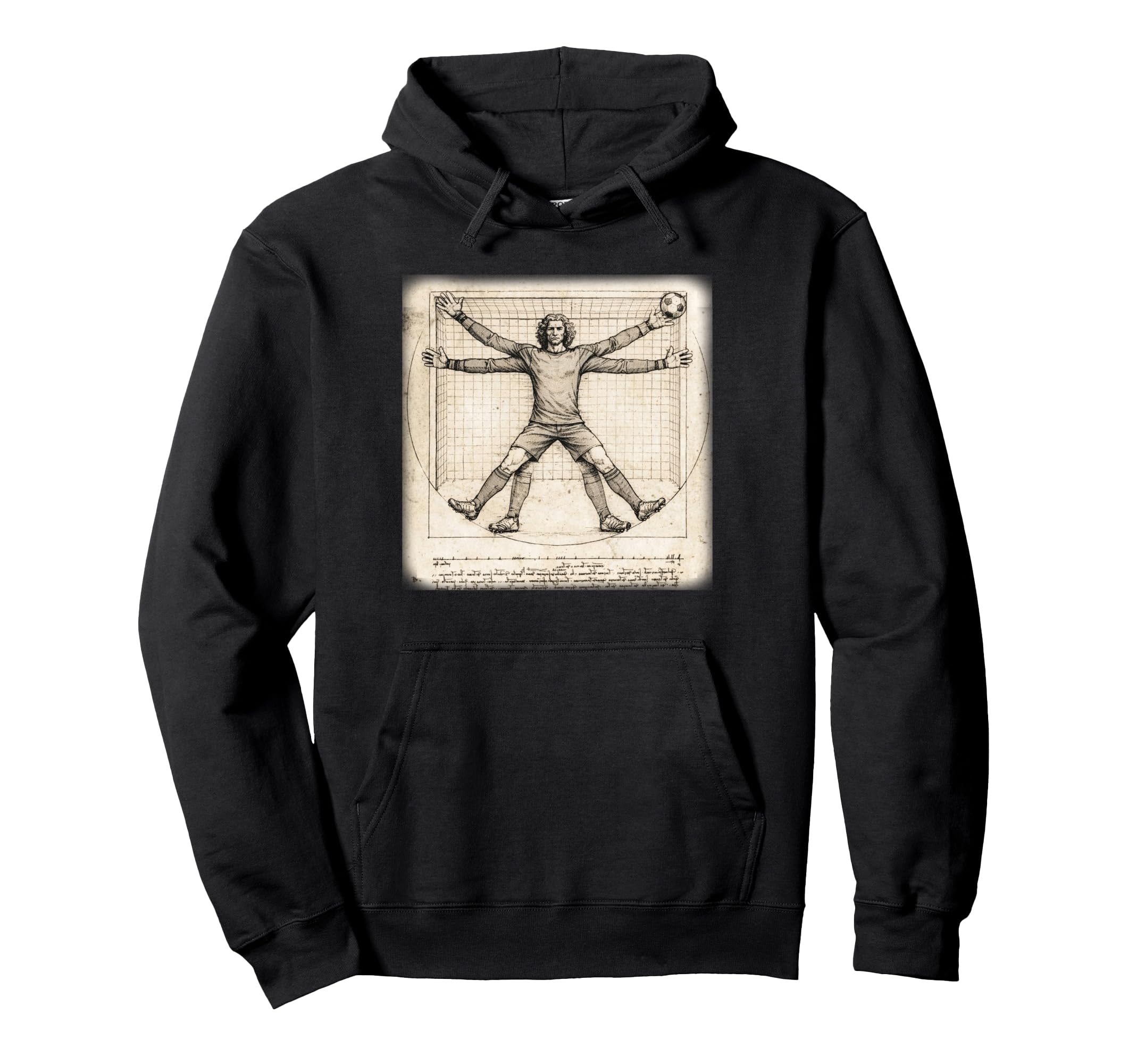 Funny Artistic Vitruvian Art Soccer Hoodie - Streetwear Style Unisex - T-Shirt, Sweatshirt, Hoodie