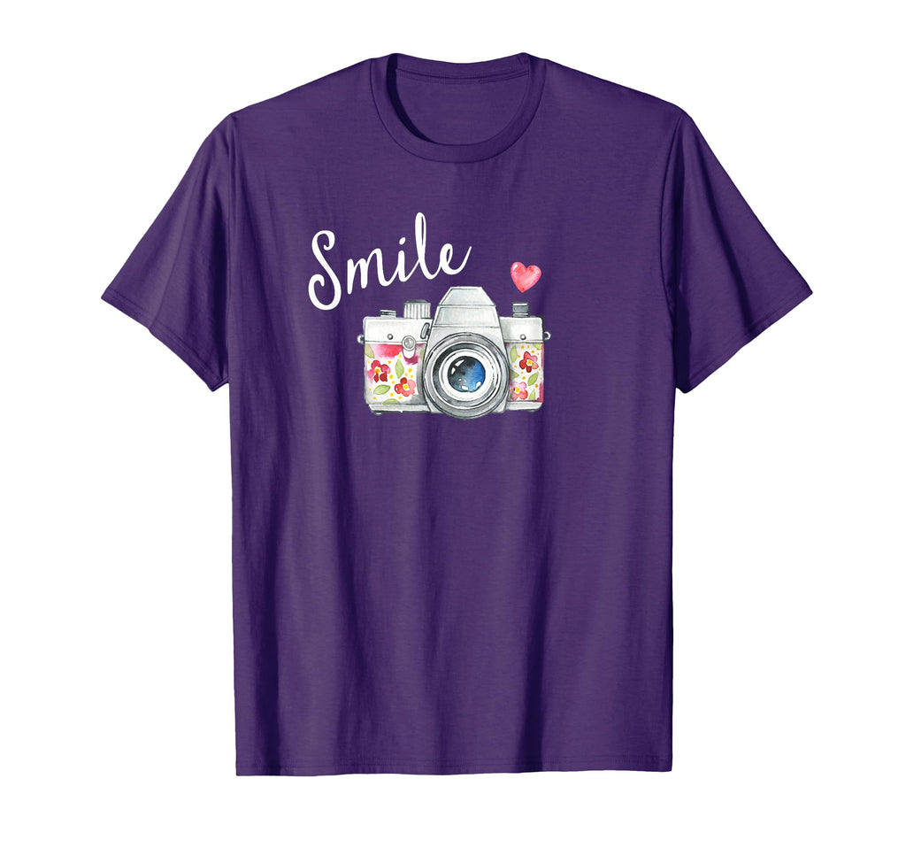 Camera Smile Flower T-Shirt - Unique Graphic Unisex - T-Shirt, Sweatshirt, Hoodie