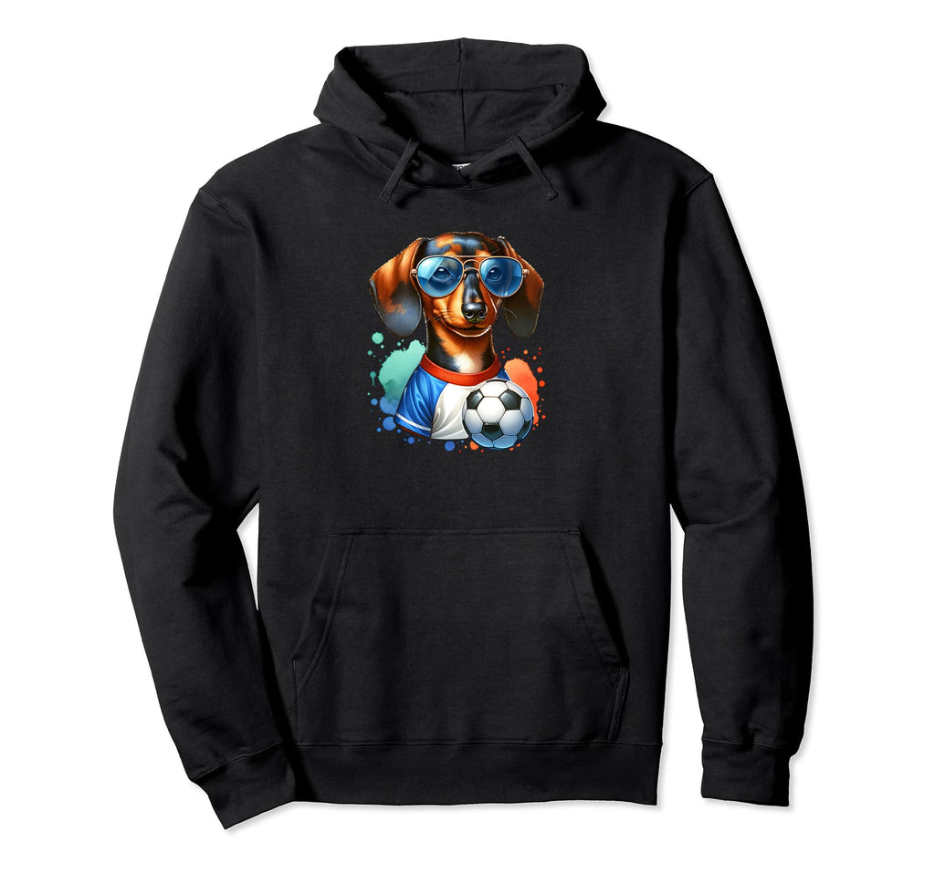 Dachshund Soccer Player Funny Wiener Hoodie - Aesthetic Graphic Men Women - T-Shirt, Sweatshirt, Hoodie