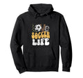 Love Soccer Life Funny Leopard Football Hoodie - Aesthetic Graphic Unisex - T-Shirt, Sweatshirt, Hoodie