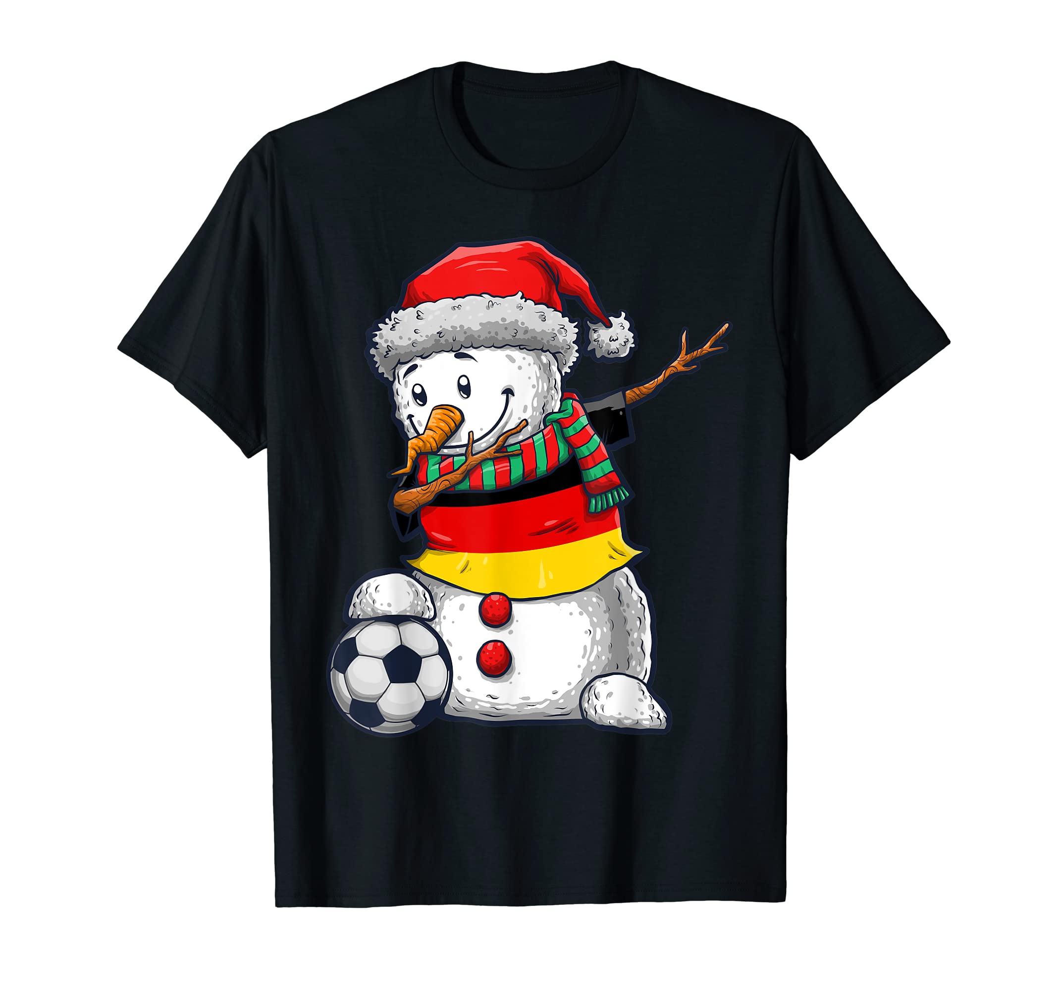 Soccer Dabbing Snowman Germany T-Shirt - Casual Everyday Wear Unisex - T-Shirt, Sweatshirt, Hoodie