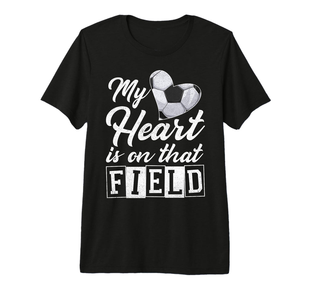 My Heart Is That Field Soccer Heart T-Shirt - Minimalist Print for Adults - T-Shirt, Sweatshirt, Hoodie