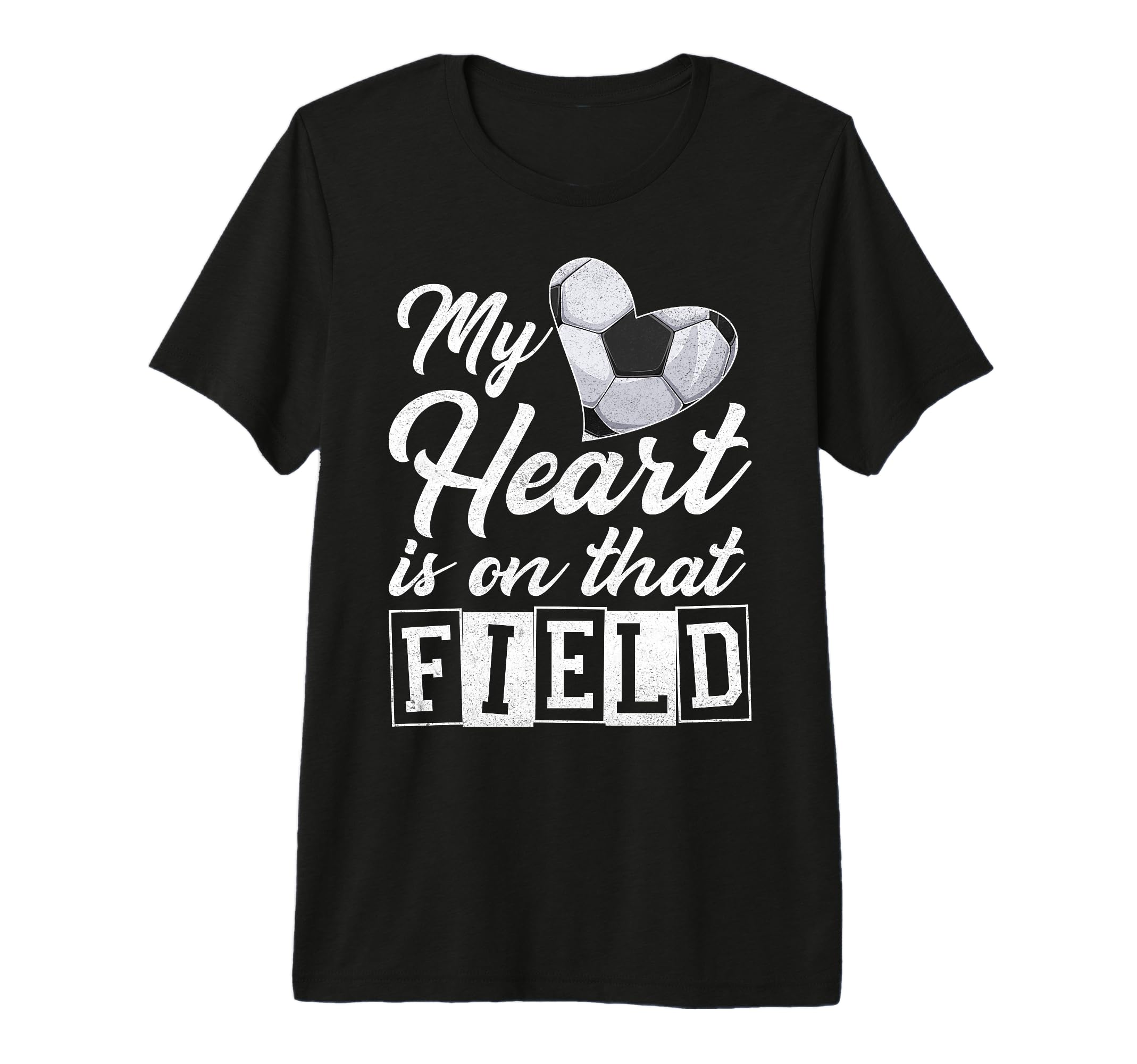 My Heart Is That Field Soccer Heart T-Shirt - Minimalist Print for Adults - T-Shirt, Sweatshirt, Hoodie