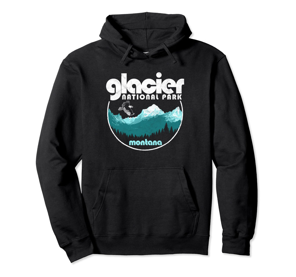 Glacier National Park Montana Mountains Hoodie - Unique Graphic Unisex - T-Shirt, Sweatshirt, Hoodie