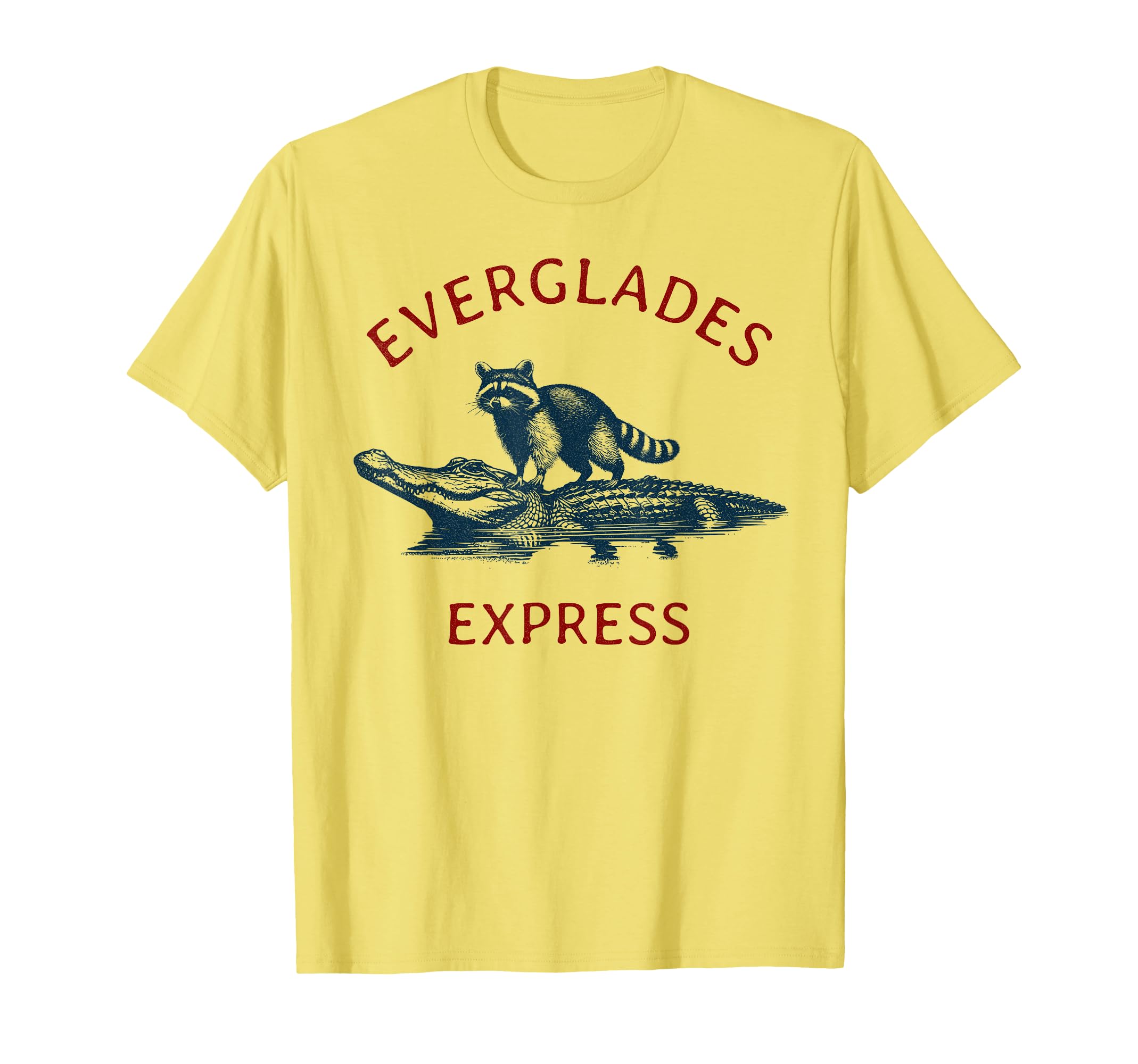 Everglades Express Raccoon Riding T-Shirt - Aesthetic Graphic Men Women - T-Shirt, Sweatshirt, Hoodie