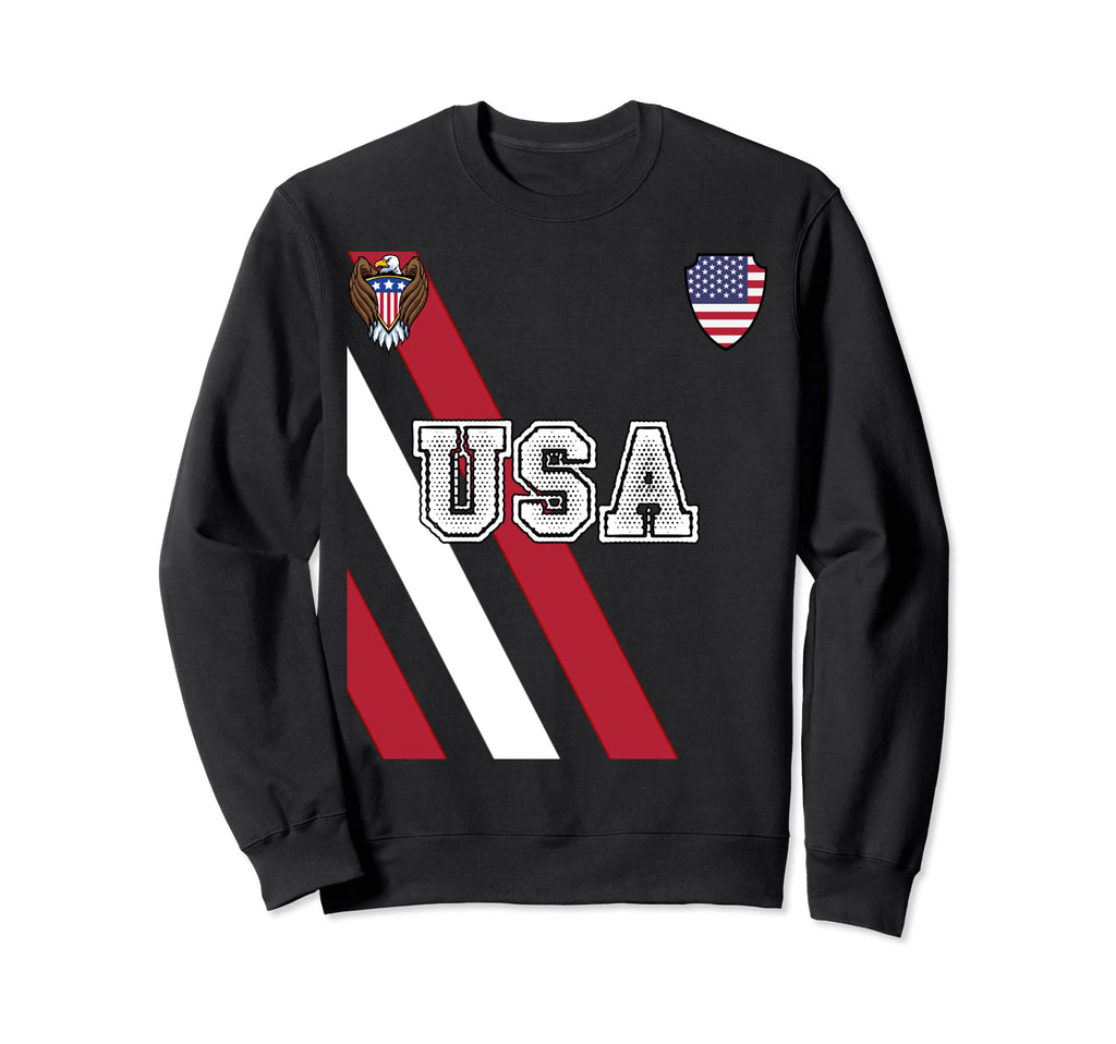 American Soccer Jersey Usa Flag Sweatshirt - Fun Novelty Design Men Women - T-Shirt, Sweatshirt, Hoodie
