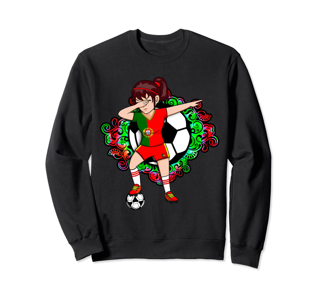 Dabbing Soccer Portugal Jersey Floral Sweatshirt - Minimalist Print Unisex - T-Shirt, Sweatshirt, Hoodie