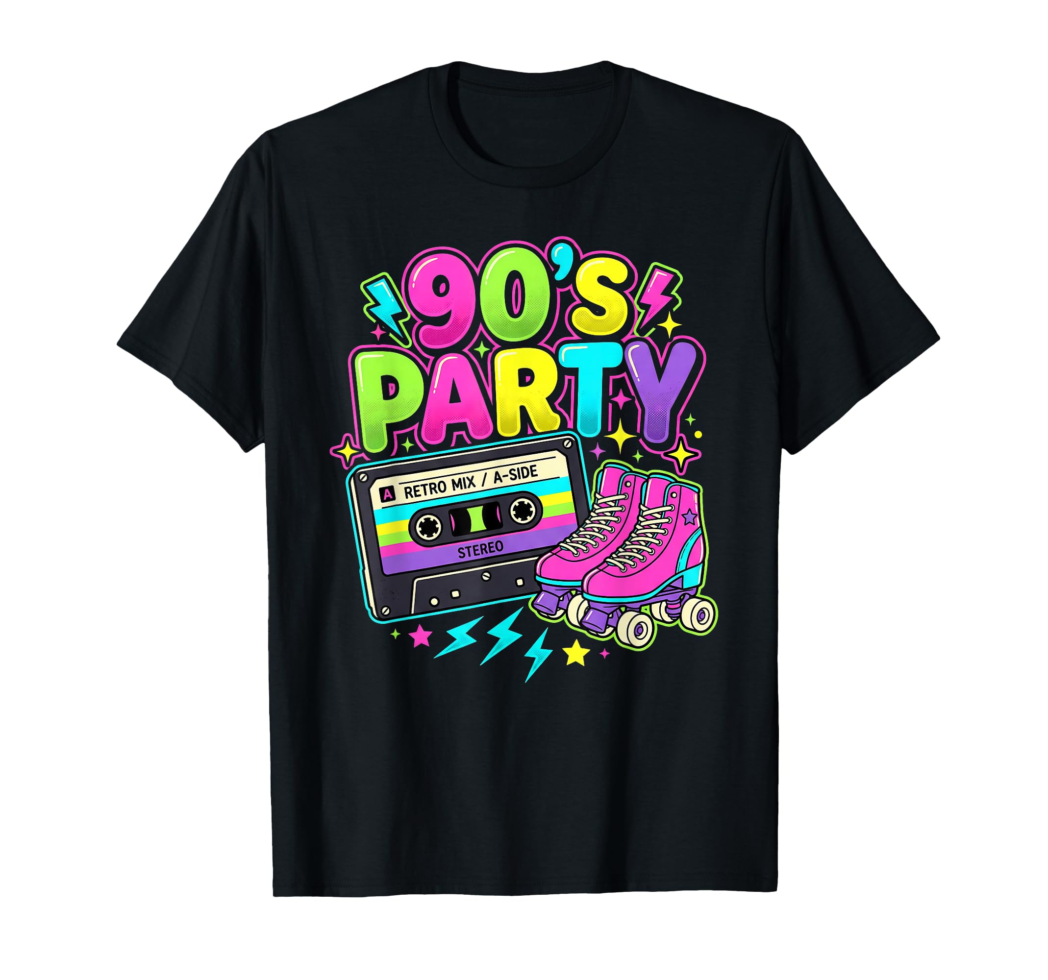 90S Party Cassette Tape Roller T-Shirt - Casual Everyday Wear for Adults - T-Shirt, Sweatshirt, Hoodie