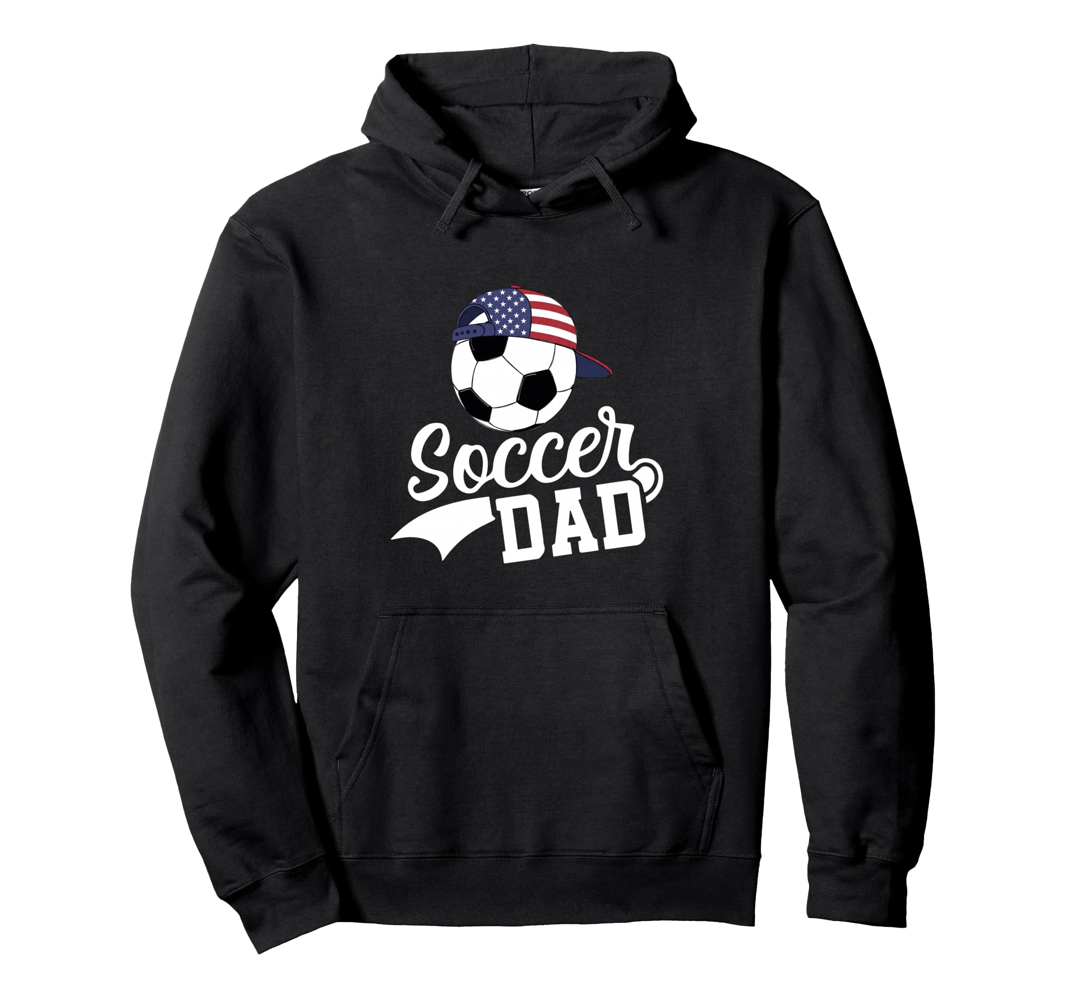 Soccer Dad American Flag Ball Patriotic Hoodie - Minimalist Print Men Women - T-Shirt, Sweatshirt, Hoodie