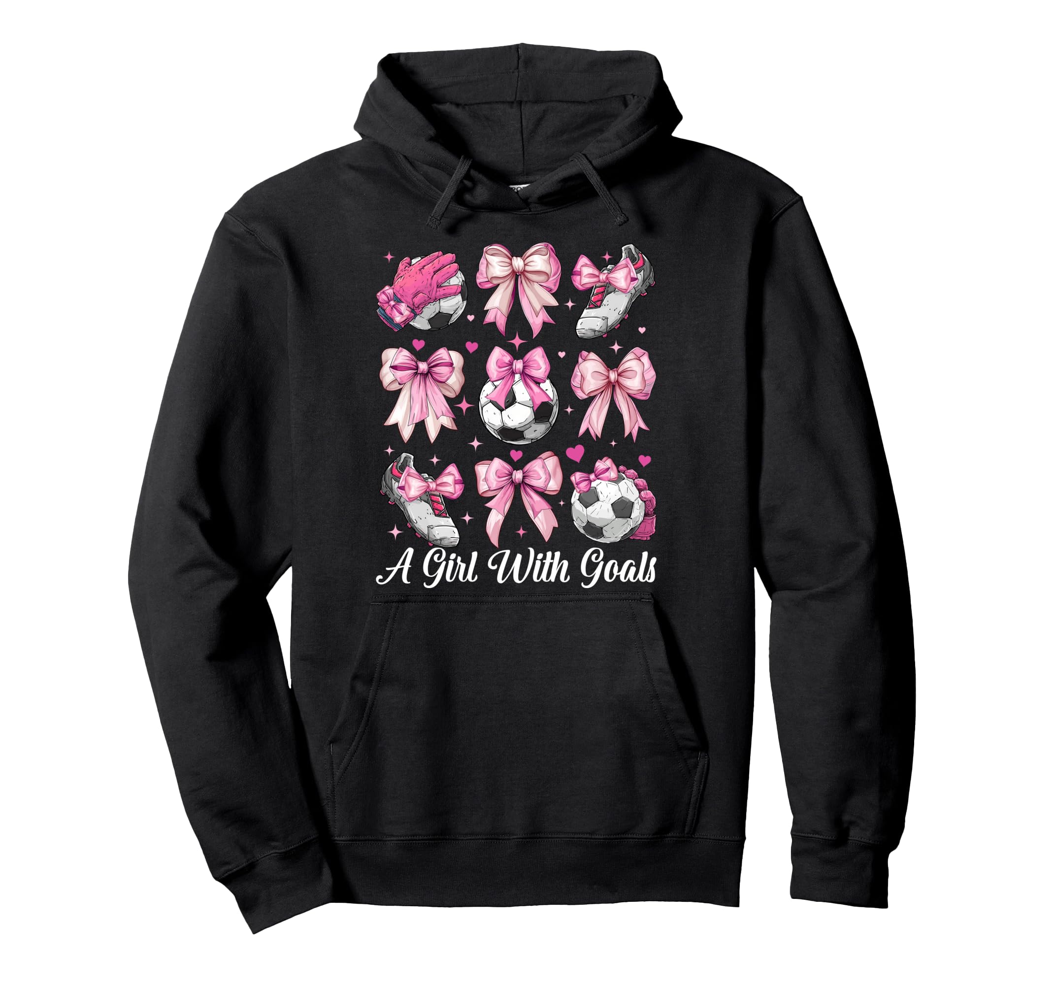 Soccer Player Soccer Coquette Bow Hoodie - Fun Novelty Design for Adults - T-Shirt, Sweatshirt, Hoodie