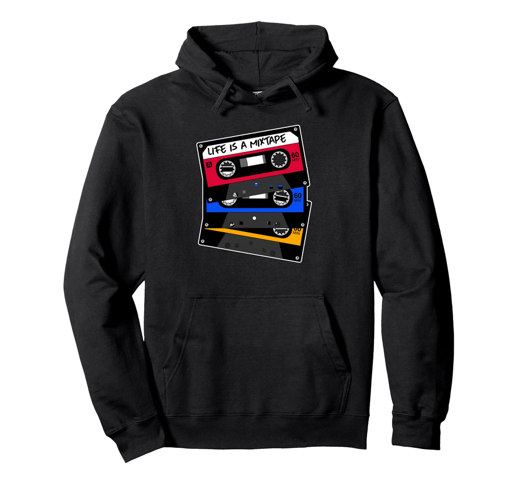 Life Is Mixtape Old School Cassette Tape Hoodie - Unique Graphic Unisex - T-Shirt, Sweatshirt, Hoodie