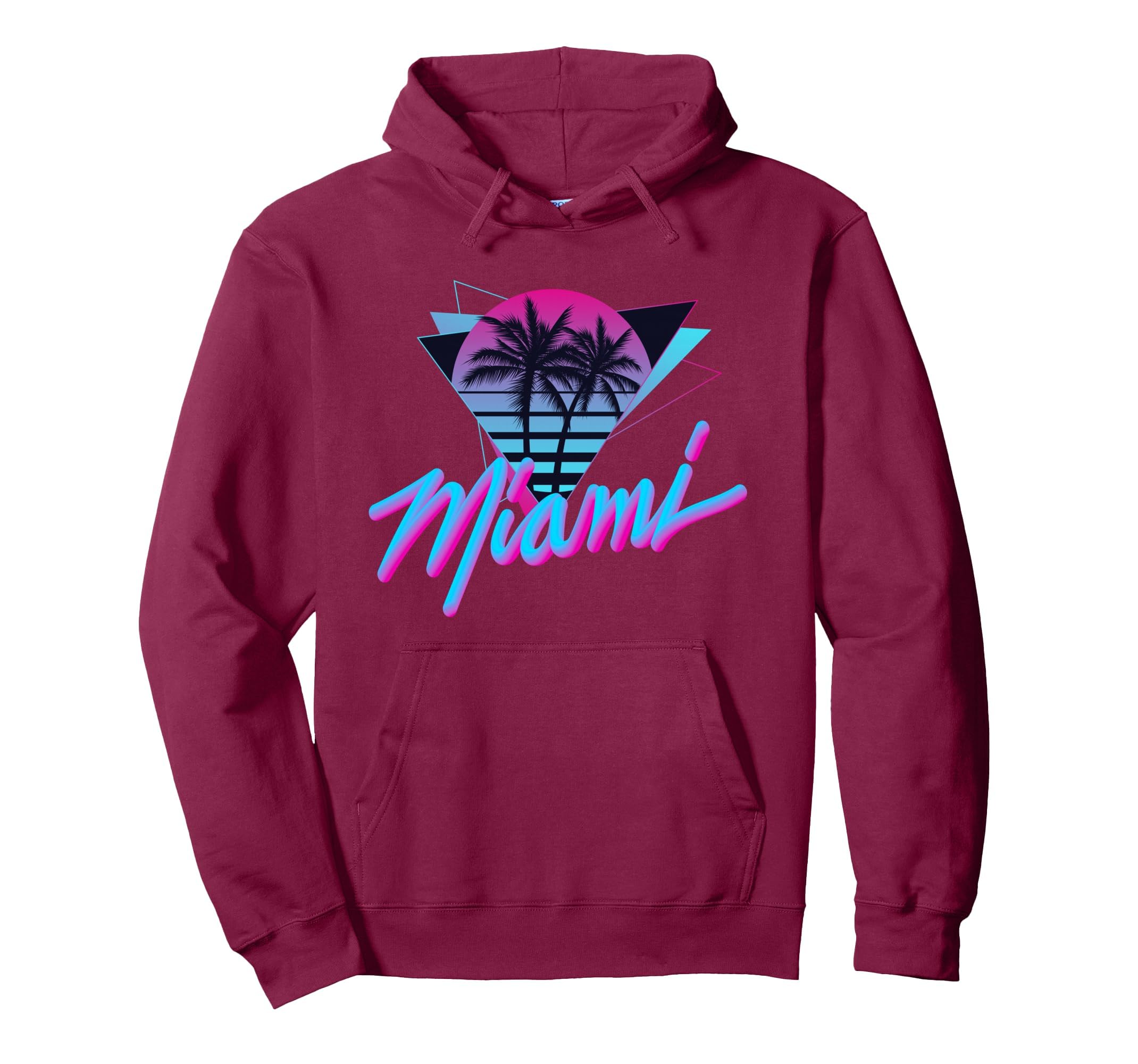 Miami Palm Trees Vaperwave Synthwave 80S Hoodie - Unique Graphic Men Women - T-Shirt, Sweatshirt, Hoodie