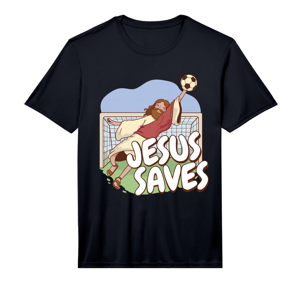 Jesus Saves Goalkeeper Christian T-Shirt - Minimalist Print Men Women - T-Shirt, Sweatshirt, Hoodie