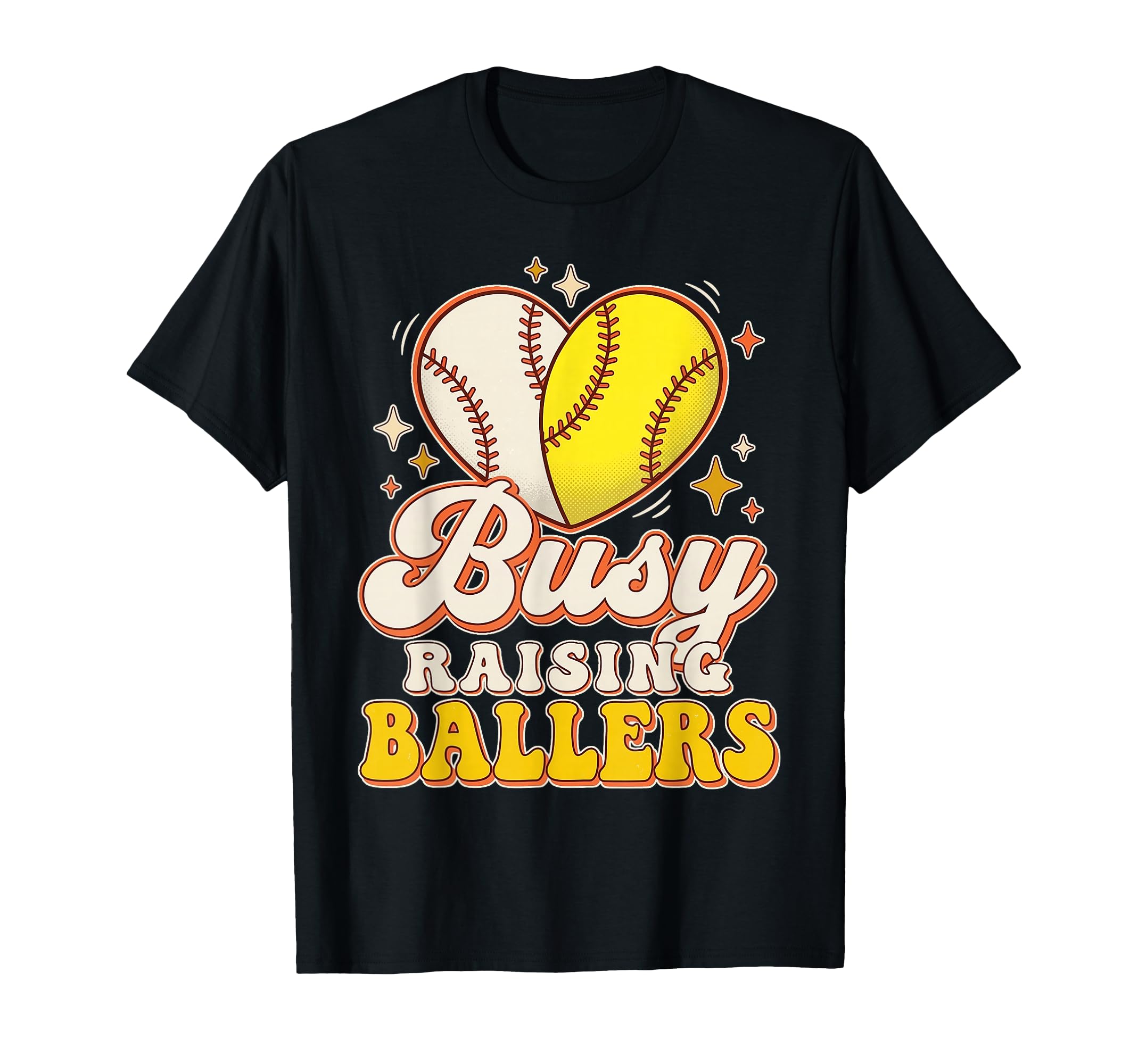 Busy Raising Ballers Softball Baseball T-Shirt - Graphic Print for Adults - T-Shirt, Sweatshirt, Hoodie