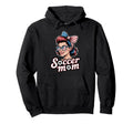 Patriotic Soccer Mom American Flag Hoodie - Casual Everyday Wear Men Women - T-Shirt, Sweatshirt, Hoodie