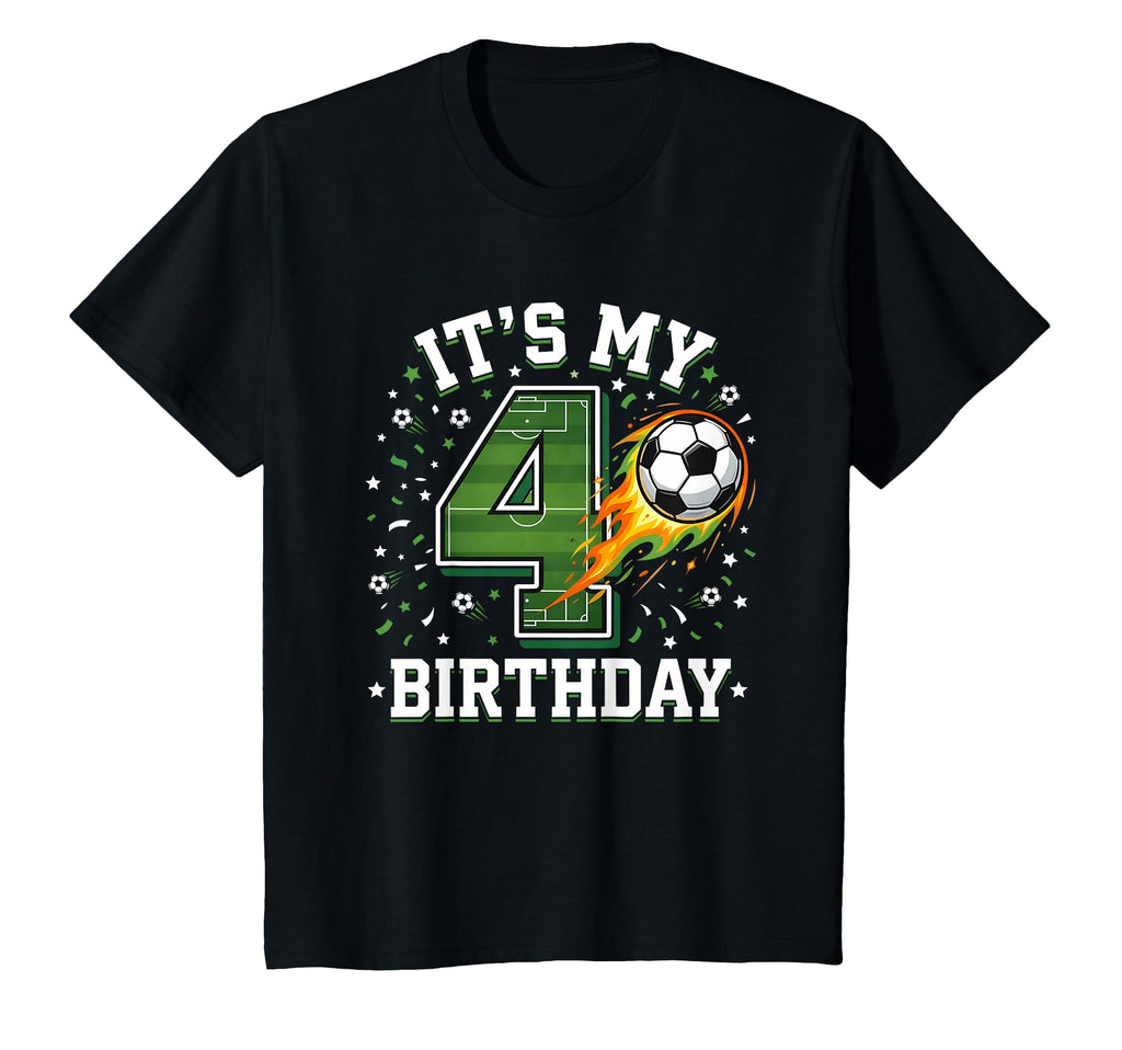 Its My 4Th Birthday Soccer Ball Field 4 T-Shirt - Trendy Graphic Men Women - T-Shirt, Sweatshirt, Hoodie