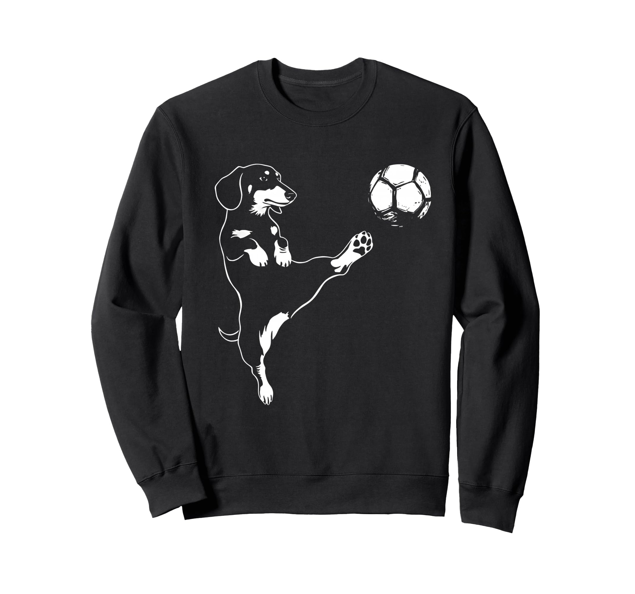 Dachshund Soccer Dog Kicking Ball Funny Sweatshirt - Trendy Graphic Unisex - T-Shirt, Sweatshirt, Hoodie