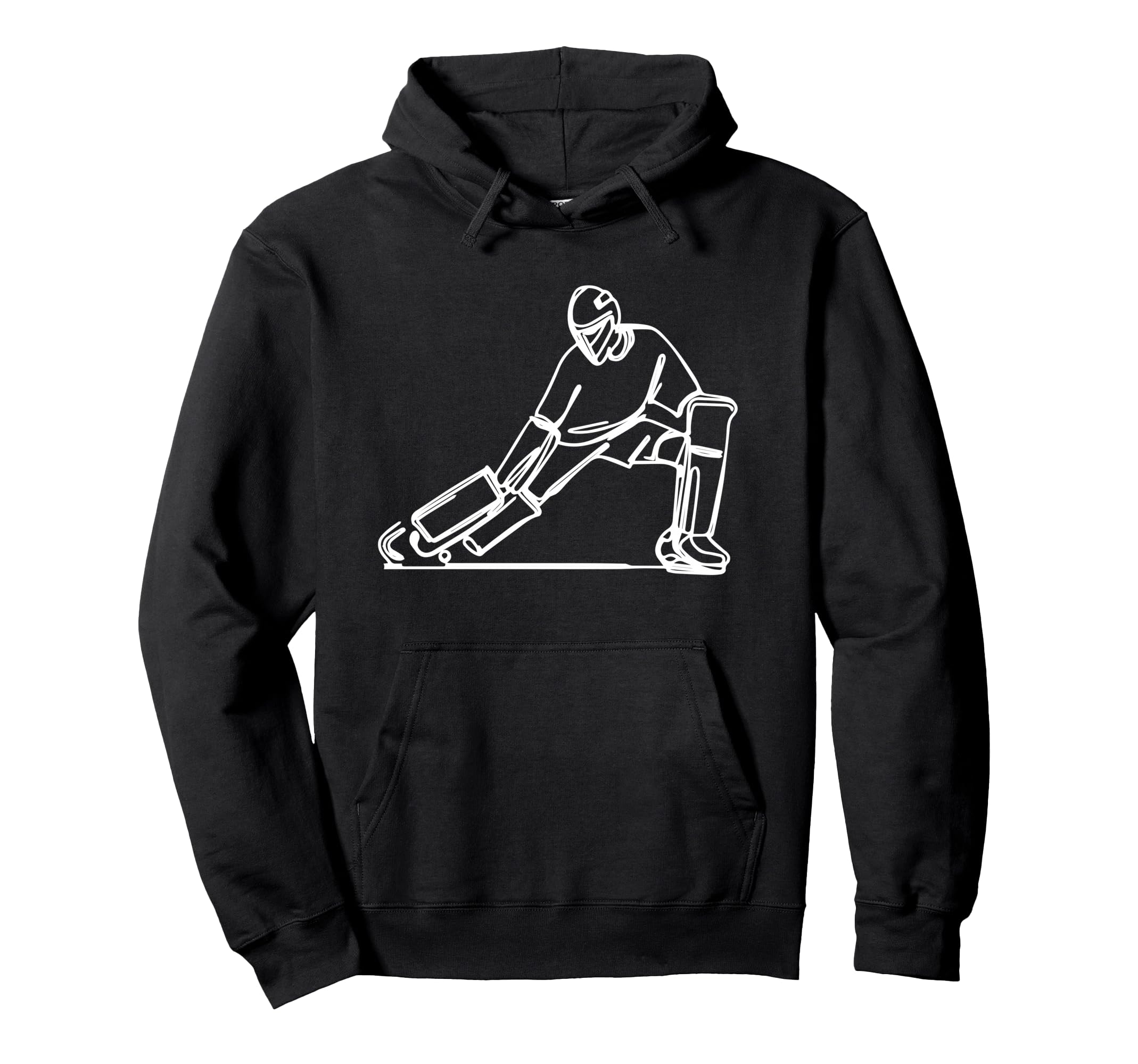 Field Hockey Goalkeeper Drawing Hoodie - Novelty Apparel for Adults - T-Shirt, Sweatshirt, Hoodie