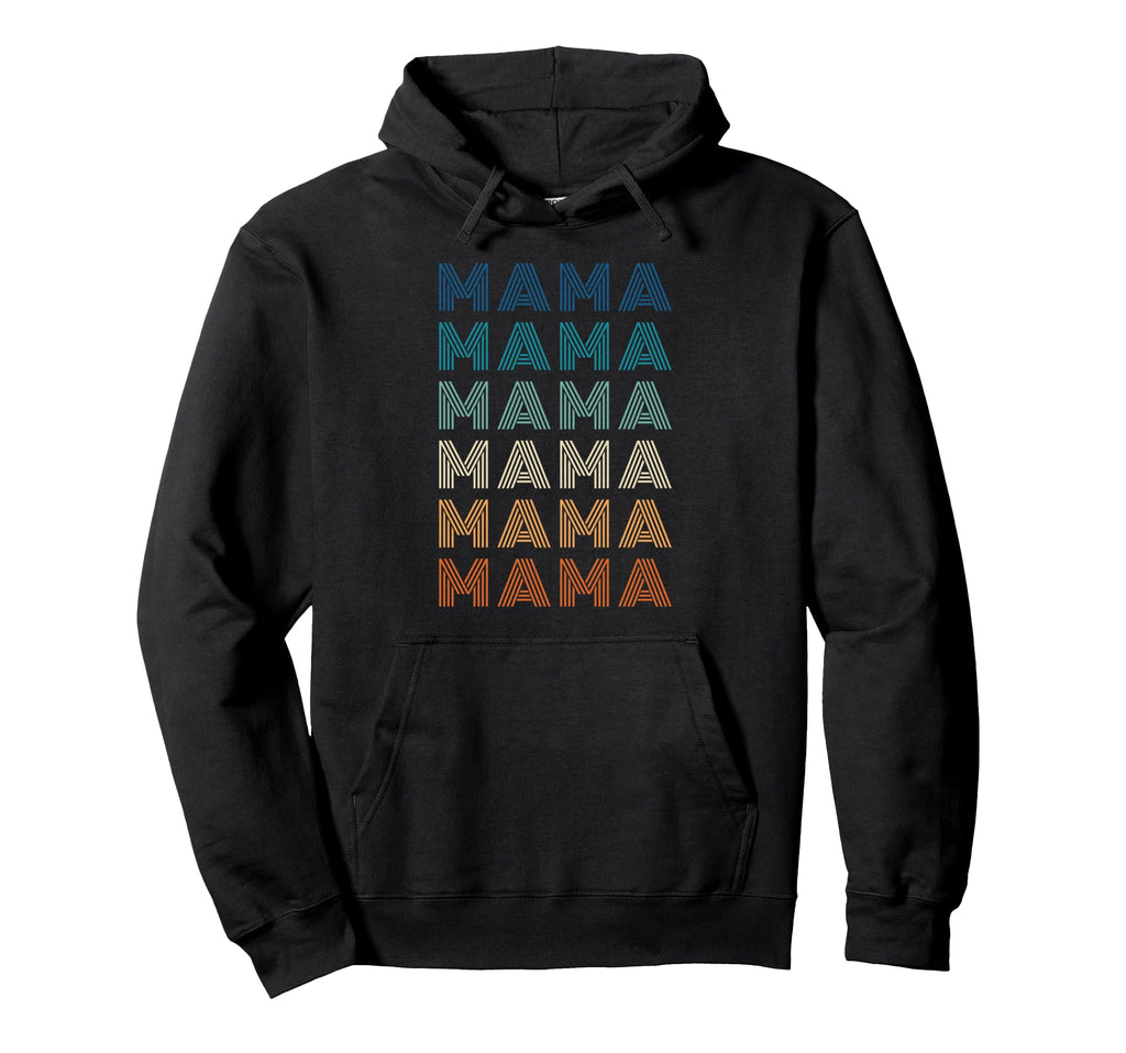 Gradient Striped Mama Typography Hoodie - Graphic Print for Adults - T-Shirt, Sweatshirt, Hoodie
