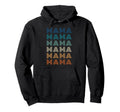 Gradient Striped Mama Typography Hoodie - Graphic Print for Adults - T-Shirt, Sweatshirt, Hoodie