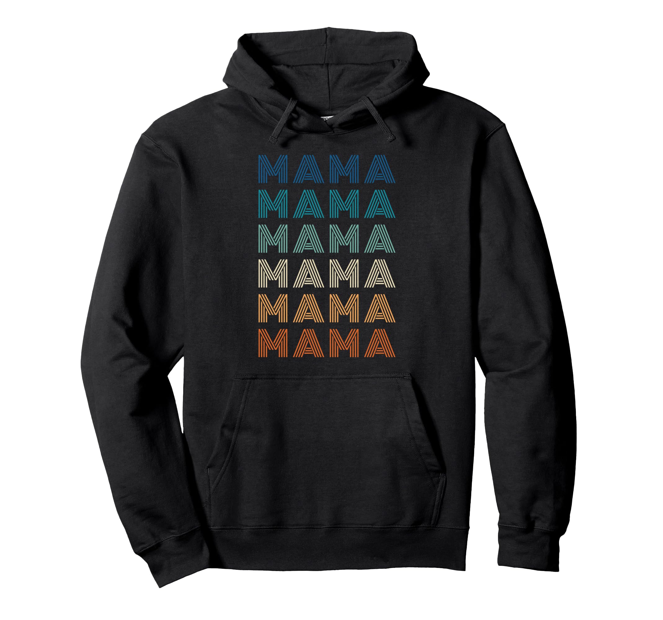 Gradient Striped Mama Typography Hoodie - Graphic Print for Adults - T-Shirt, Sweatshirt, Hoodie