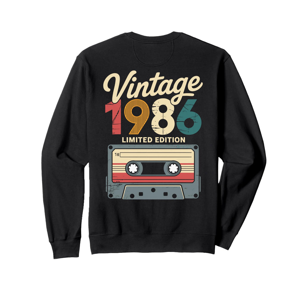 Born 1986 Cassette Tape 40Th Birthday Sweatshirt - Trendy Graphic Unisex - T-Shirt, Sweatshirt, Hoodie