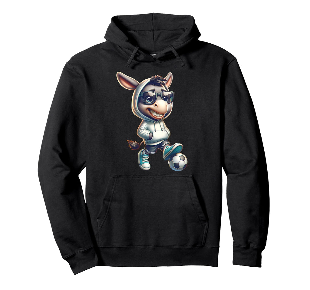 Donkey Soccer Player Shades And Vibe Hoodie - Fun Novelty Design Men Women - T-Shirt, Sweatshirt, Hoodie