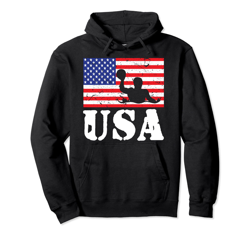 Distressed Water Polo Usa American Hoodie - Casual Everyday Wear Unisex - T-Shirt, Sweatshirt, Hoodie