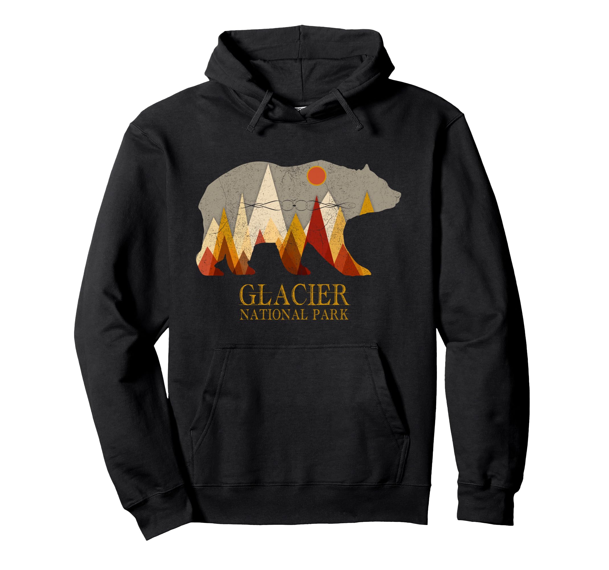 Glacier Grizzly Bear National Park Hoodie - Fun Novelty Design Men Women - T-Shirt, Sweatshirt, Hoodie