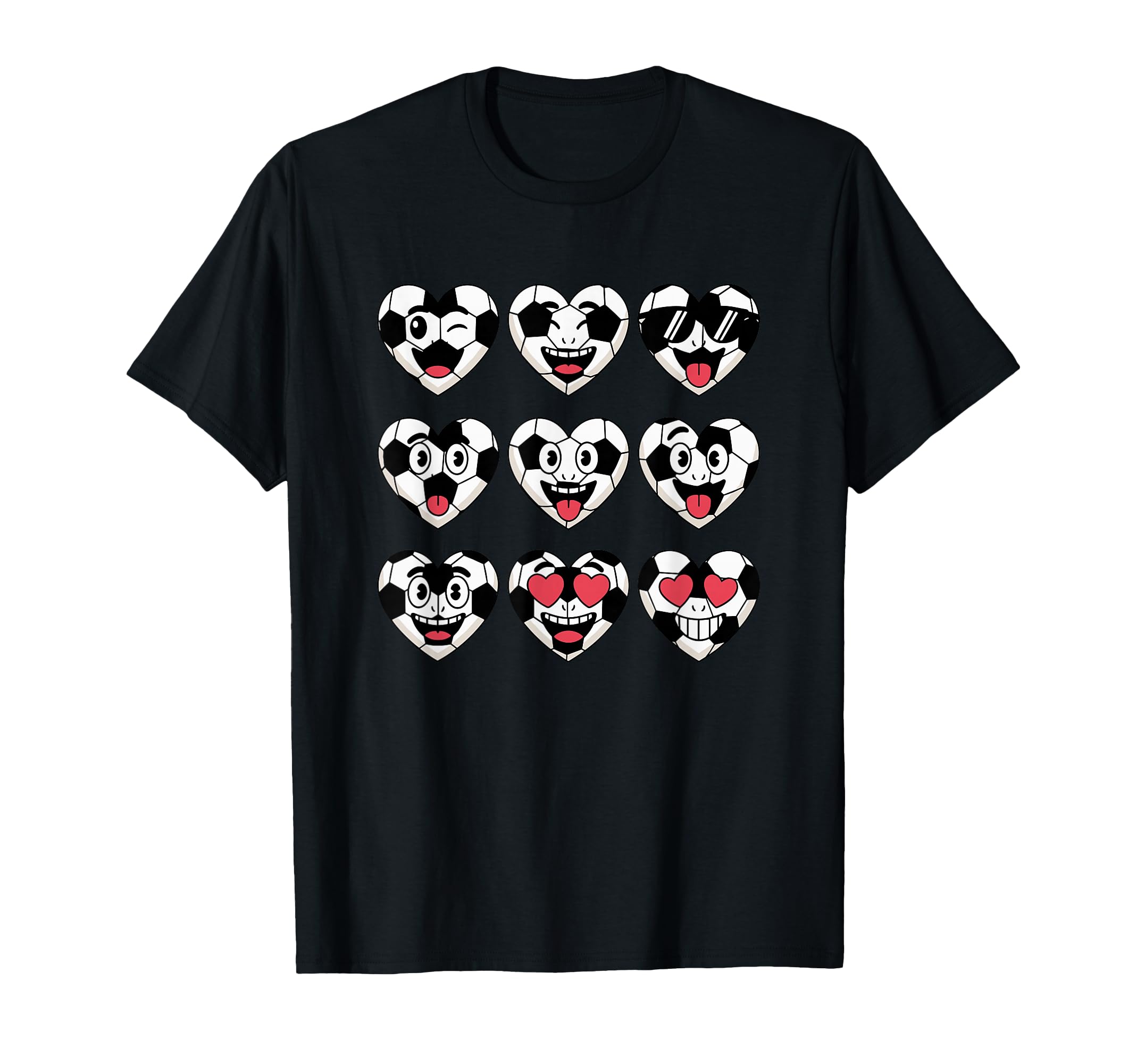 Soccer Heart Faces Football Love T-Shirt - Trendy Graphic Men Women - T-Shirt, Sweatshirt, Hoodie