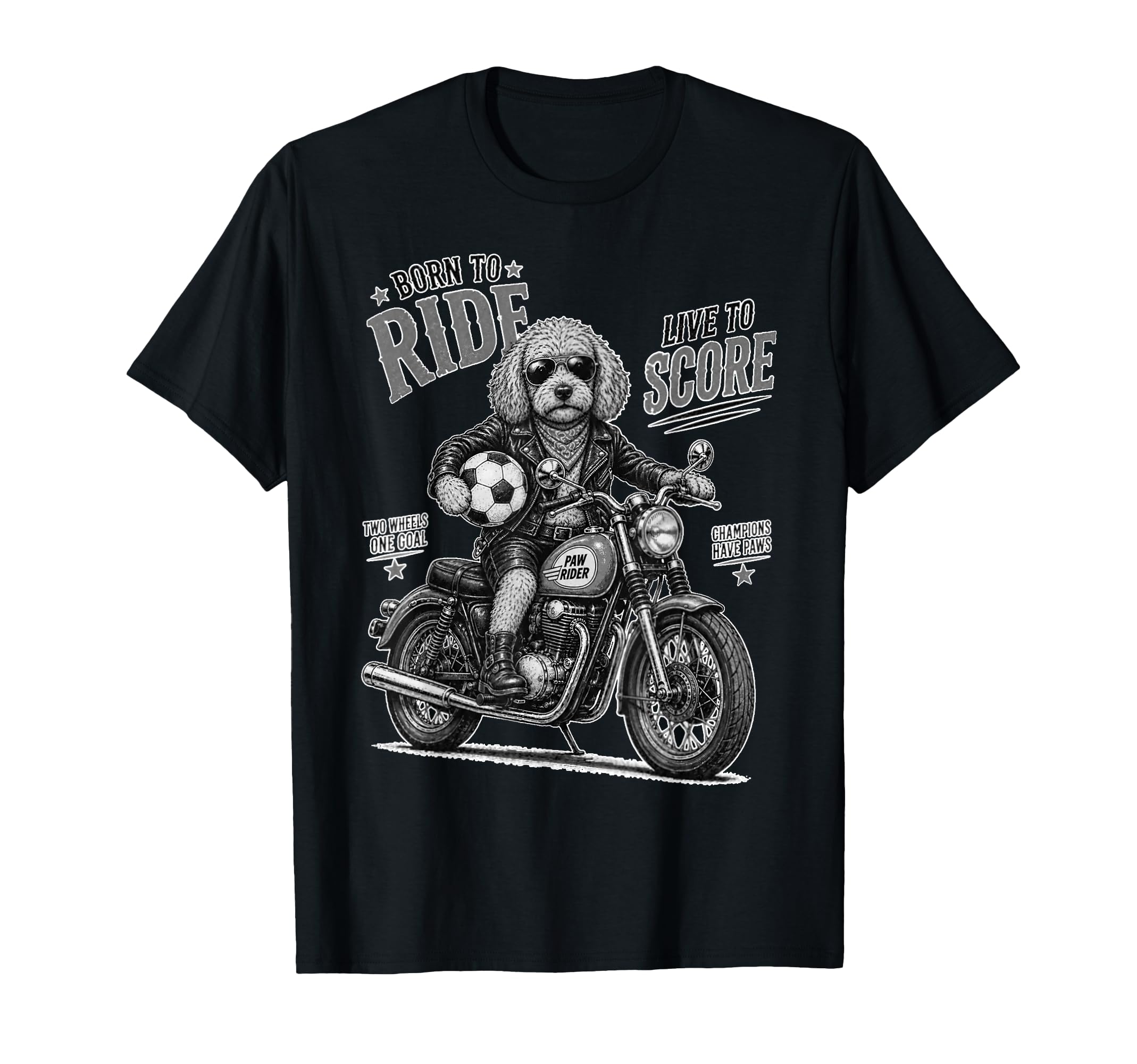 Chihuahua Motorbike Love Footbal T-Shirt - Aesthetic Graphic for Adults - T-Shirt, Sweatshirt, Hoodie