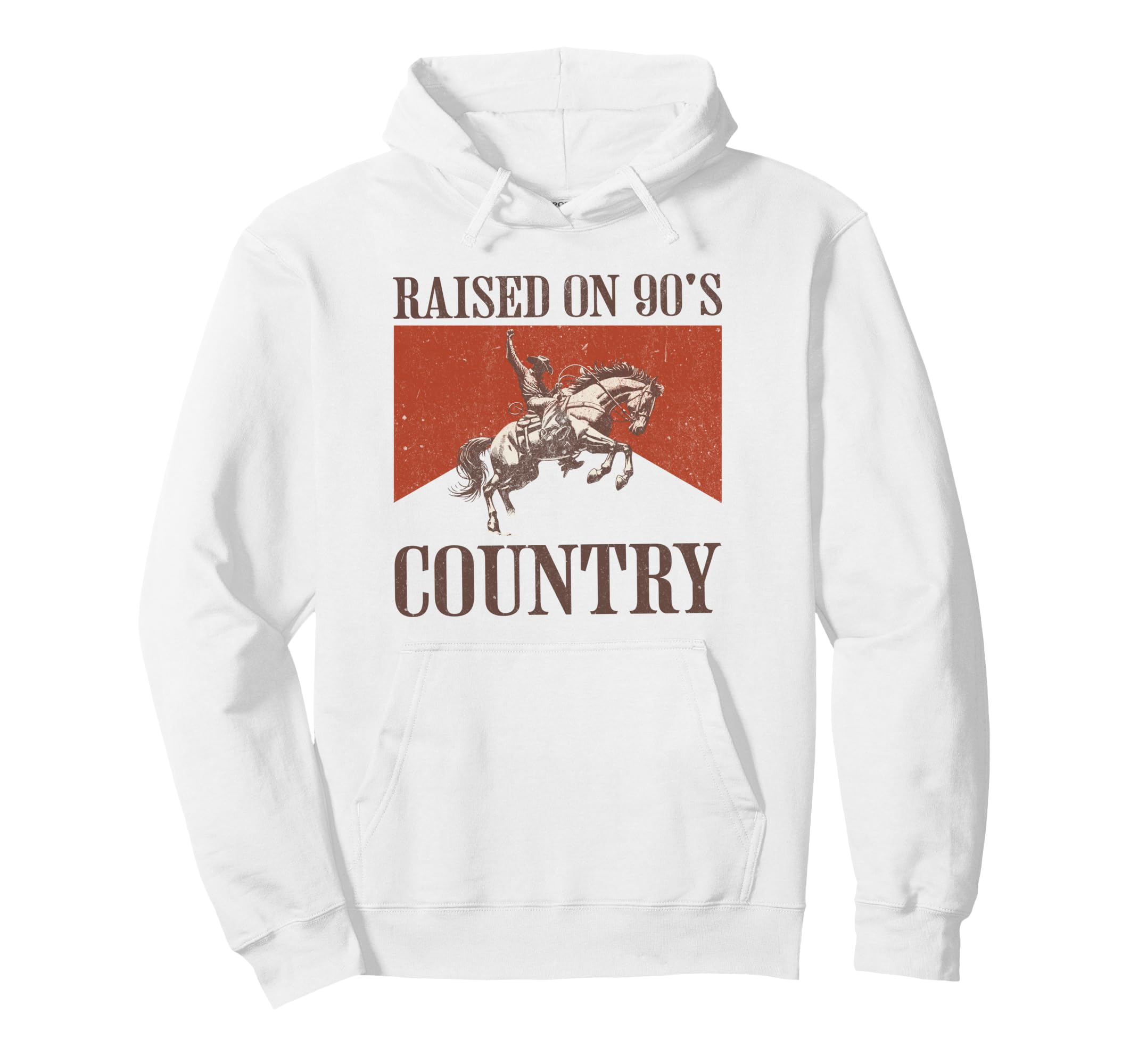 Cowboy Horseback Western Rodeo Raised Hoodie - Novelty Apparel Men Women - T-Shirt, Sweatshirt, Hoodie