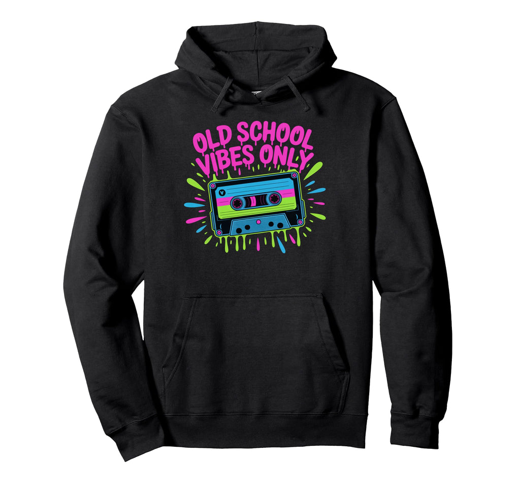 Old School Vibes Cassette Tape Hoodie - Fun Novelty Design Men Women - T-Shirt, Sweatshirt, Hoodie